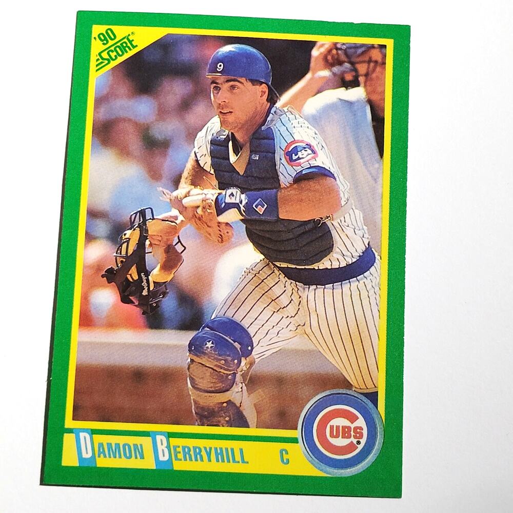 1990 Score Damon Berryhill #163 Chicago Cubs Catcher MLB Baseball EX